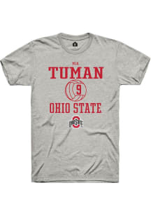 Mia Tuman  Ohio State Buckeyes Ash Rally NIL Sport Icon Short Sleeve T Shirt