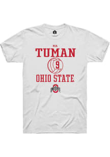 Mia Tuman  Ohio State Buckeyes White Rally NIL Sport Icon Short Sleeve T Shirt