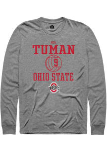 Mia Tuman  Ohio State Buckeyes Graphite Rally NIL Sport Icon Long Sleeve T Shirt