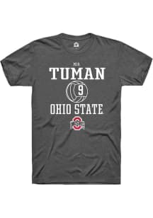 Mia Tuman  Ohio State Buckeyes Dark Grey Rally NIL Sport Icon Short Sleeve T Shirt