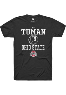 Mia Tuman  Ohio State Buckeyes Black Rally NIL Sport Icon Short Sleeve T Shirt