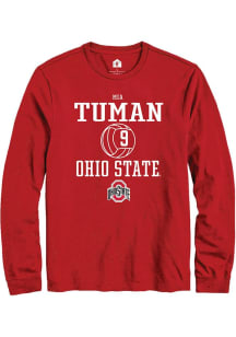 Mia Tuman  Ohio State Buckeyes Red Rally NIL Sport Icon Long Sleeve T Shirt