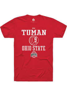 Mia Tuman  Ohio State Buckeyes Red Rally NIL Sport Icon Short Sleeve T Shirt