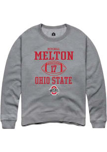 Mitchell Melton Rally Mens Graphite Ohio State Buckeyes NIL Sport Icon Crew Sweatshirt