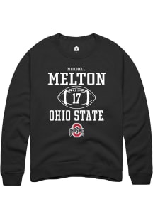 Mitchell Melton Rally Mens Black Ohio State Buckeyes NIL Sport Icon Crew Sweatshirt