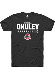 Mitchell Okuley Black Ohio State Buckeyes NIL Stacked Box Short Sleeve T Shirt