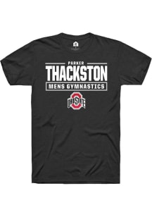 Parker Thackston  Ohio State Buckeyes Black Rally NIL Stacked Box Short Sleeve T Shirt