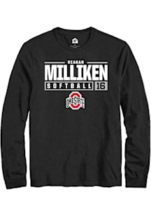 Reagan Milliken  Ohio State Buckeyes Black Rally NIL Stacked Box Long Sleeve T Shirt