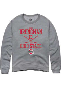 Riley Brengman Rally Mens Graphite Ohio State Buckeyes NIL Sport Icon Crew Sweatshirt