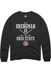 Riley Brengman Rally Mens Black Ohio State Buckeyes NIL Sport Icon Crew Sweatshirt