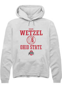 Shane Wetzel Rally Mens White Ohio State Buckeyes NIL Sport Icon Hooded Sweatshirt