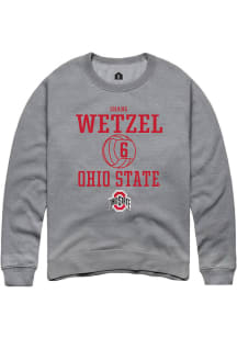 Shane Wetzel Rally Mens Graphite Ohio State Buckeyes NIL Sport Icon Crew Sweatshirt