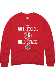 Shane Wetzel Rally Mens Red Ohio State Buckeyes NIL Sport Icon Crew Sweatshirt