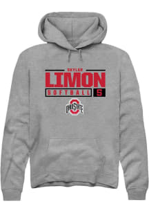 Skylar Limon Rally Mens Graphite Ohio State Buckeyes NIL Stacked Box Hooded Sweatshirt