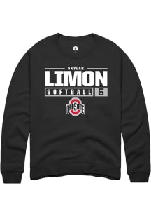 Skylar Limon Rally Mens Black Ohio State Buckeyes NIL Stacked Box Crew Sweatshirt