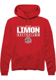 Skylar Limon Rally Mens Red Ohio State Buckeyes NIL Stacked Box Hooded Sweatshirt