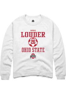 Sophia Louder Rally Mens White Ohio State Buckeyes NIL Sport Icon Crew Sweatshirt