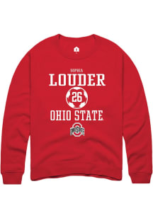 Sophia Louder Rally Mens Red Ohio State Buckeyes NIL Sport Icon Crew Sweatshirt