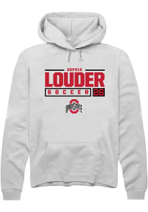 Sophia Louder Rally Mens White Ohio State Buckeyes NIL Stacked Box Hooded Sweatshirt