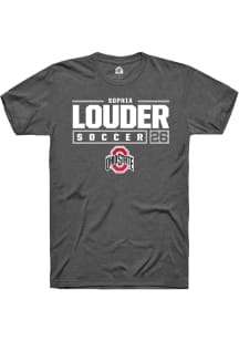 Sophia Louder Dark Grey Ohio State Buckeyes NIL Stacked Box Short Sleeve T Shirt