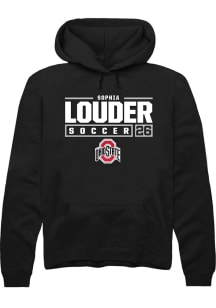 Sophia Louder Rally Mens Black Ohio State Buckeyes NIL Stacked Box Hooded Sweatshirt