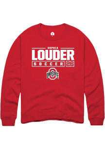 Sophia Louder Rally Mens Red Ohio State Buckeyes NIL Stacked Box Crew Sweatshirt