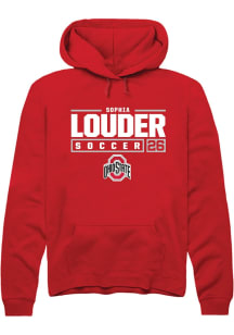 Sophia Louder Rally Mens Red Ohio State Buckeyes NIL Stacked Box Hooded Sweatshirt