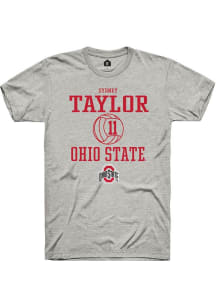 Sydney Taylor  Ohio State Buckeyes Ash Rally NIL Sport Icon Short Sleeve T Shirt