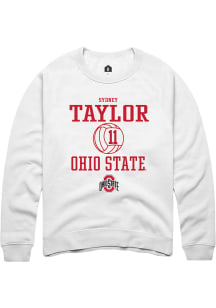 Sydney Taylor  Rally Ohio State Buckeyes Mens White NIL Sport Icon Long Sleeve Crew Sweatshirt