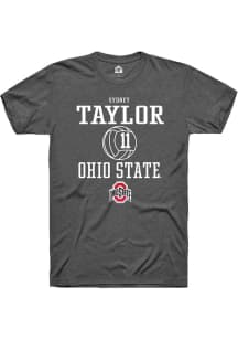 Sydney Taylor  Ohio State Buckeyes Dark Grey Rally NIL Sport Icon Short Sleeve T Shirt