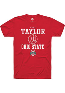 Sydney Taylor  Ohio State Buckeyes Red Rally NIL Sport Icon Short Sleeve T Shirt