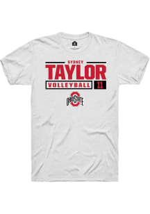 Sydney Taylor  Ohio State Buckeyes White Rally NIL Stacked Box Short Sleeve T Shirt