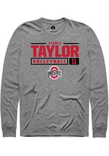 Sydney Taylor  Ohio State Buckeyes Graphite Rally NIL Stacked Box Long Sleeve T Shirt