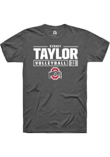 Sydney Taylor  Ohio State Buckeyes Dark Grey Rally NIL Stacked Box Short Sleeve T Shirt