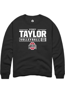 Sydney Taylor  Rally Ohio State Buckeyes Mens Black NIL Stacked Box Long Sleeve Crew Sweatshirt