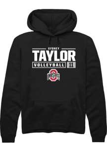 Sydney Taylor  Rally Ohio State Buckeyes Mens Black NIL Stacked Box Long Sleeve Hoodie