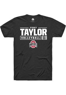 Sydney Taylor  Ohio State Buckeyes Black Rally NIL Stacked Box Short Sleeve T Shirt