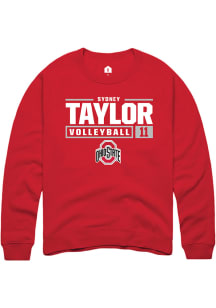 Sydney Taylor  Rally Ohio State Buckeyes Mens Red NIL Stacked Box Long Sleeve Crew Sweatshirt