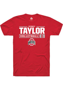 Sydney Taylor  Ohio State Buckeyes Red Rally NIL Stacked Box Short Sleeve T Shirt