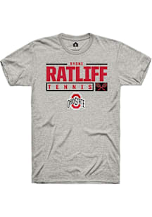 Sydni Ratliff  Ohio State Buckeyes Ash Rally NIL Stacked Box Short Sleeve T Shirt
