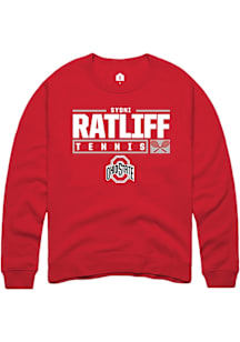 Sydni Ratliff  Rally Ohio State Buckeyes Mens Red NIL Stacked Box Long Sleeve Crew Sweatshirt
