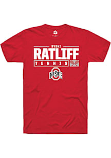 Sydni Ratliff  Ohio State Buckeyes Red Rally NIL Stacked Box Short Sleeve T Shirt