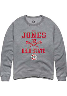 Tate Jones  Rally Ohio State Buckeyes Mens Graphite NIL Sport Icon Long Sleeve Crew Sweatshirt