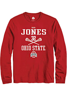 Tate Jones  Ohio State Buckeyes Red Rally NIL Sport Icon Long Sleeve T Shirt