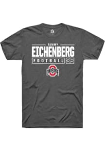 Tommy Eichenberg  Ohio State Buckeyes Dark Grey Rally NIL Stacked Box Short Sleeve T Shirt