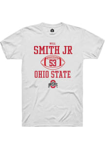 Will Smith Jr. White Ohio State Buckeyes NIL Sport Icon Short Sleeve T Shirt