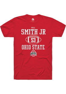 Will Smith Jr. Red Ohio State Buckeyes NIL Sport Icon Short Sleeve T Shirt