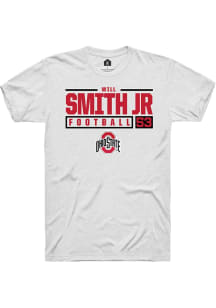 Will Smith Jr. White Ohio State Buckeyes NIL Stacked Box Short Sleeve T Shirt