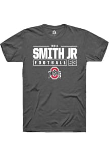 Will Smith Jr. Dark Grey Ohio State Buckeyes NIL Stacked Box Short Sleeve T Shirt