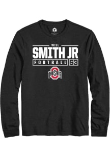 Will Smith Jr. Rally Mens Black Ohio State Buckeyes NIL Stacked Box Tee